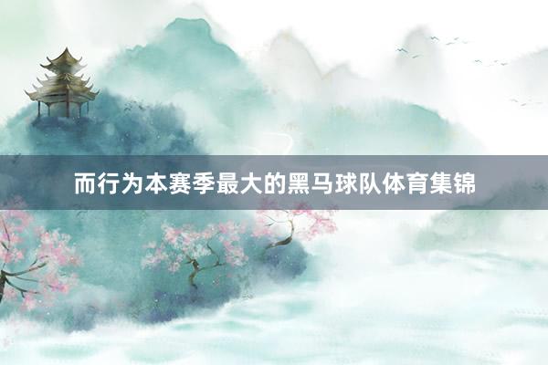 而行为本赛季最大的黑马球队体育集锦