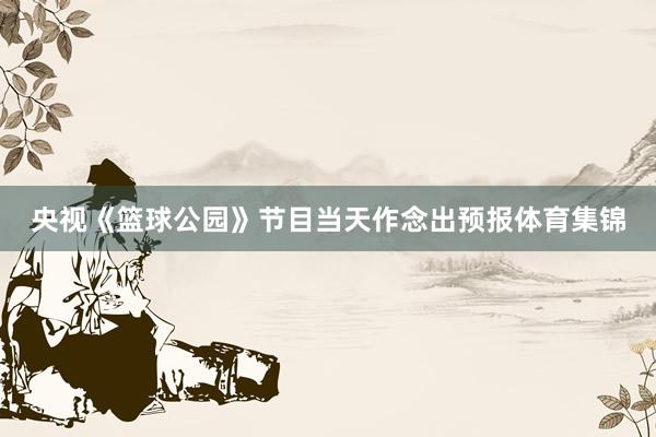 央视《篮球公园》节目当天作念出预报体育集锦
