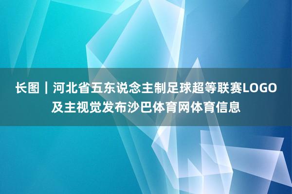 长图｜河北省五东说念主制足球超等联赛LOGO及主视觉发布沙巴体育网体育信息