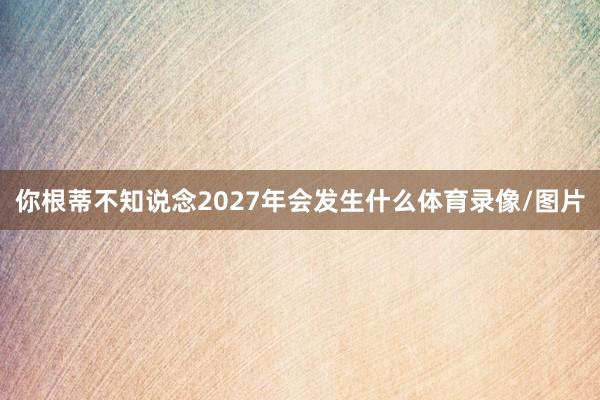 你根蒂不知说念2027年会发生什么体育录像/图片