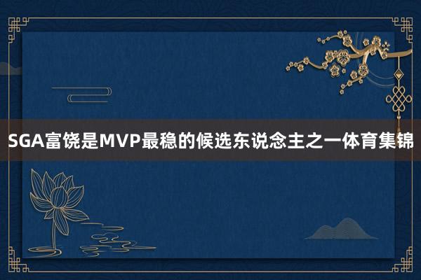 SGA富饶是MVP最稳的候选东说念主之一体育集锦